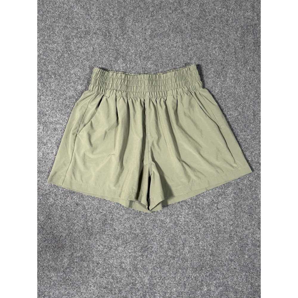 Vuori Villa Shorts Womens XS Green High Rise Stretch Activewear Pockets VW3015